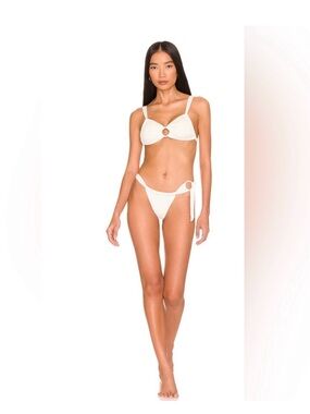 Vix Paula Hermanny White Luna Ring-Accent Bikini Set